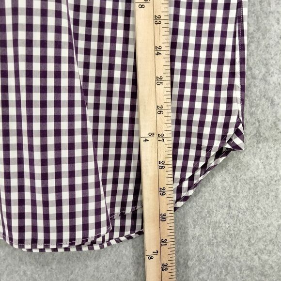J Crew 80's 2-Ply Shirt Mens M 15 - 15.5 Purple Check Haberdashery Button Down - Picture 4 of 12